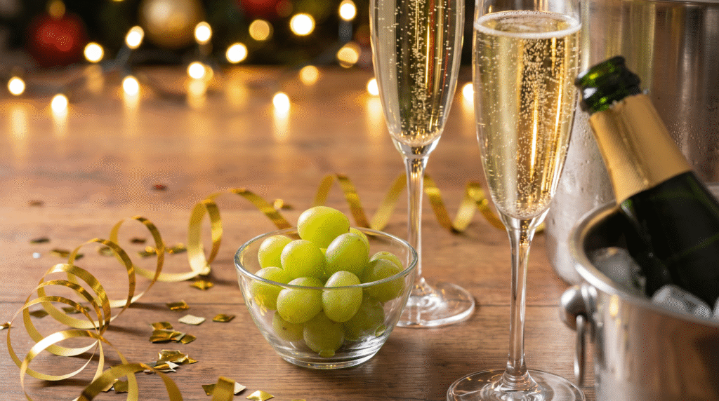 Twelve lucky grapes and cava for New Year's Eve in Barcelona