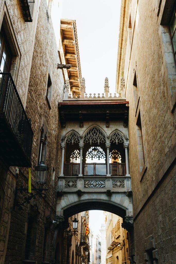 The bridge on Carrer del Bisbe in Barcelona's Gothic Quarter