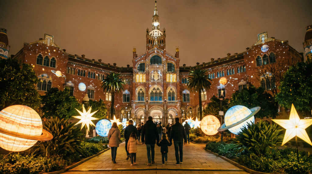 Els Llums de Sant Pau light festival in Barcelona in December